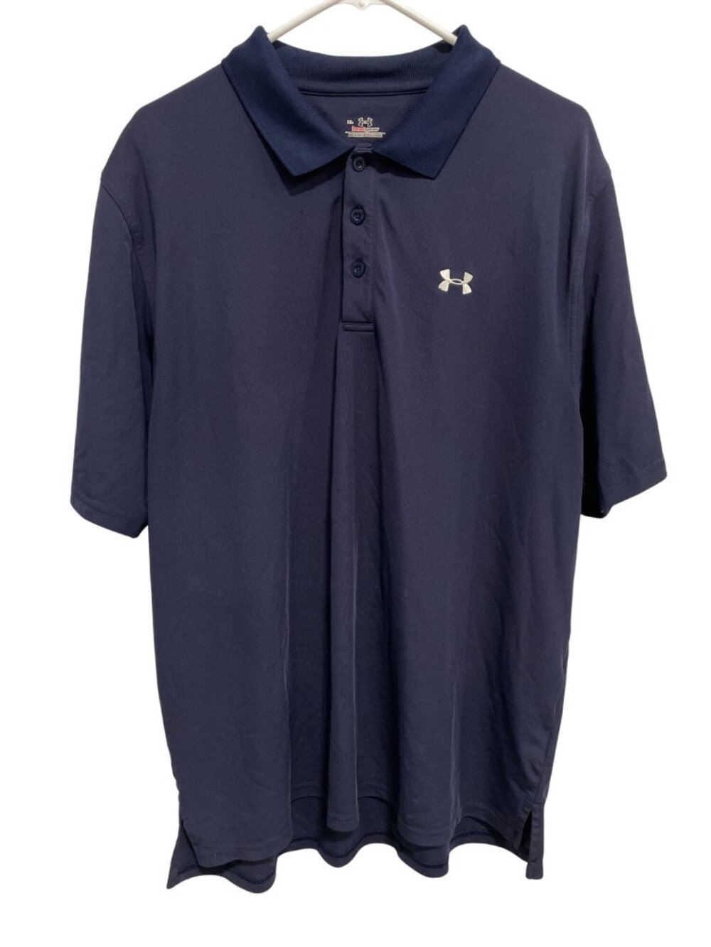 Under Armour Golf Polo Shirt XL HeatGear Short Sleeve Navy Golfcore Retro Sport